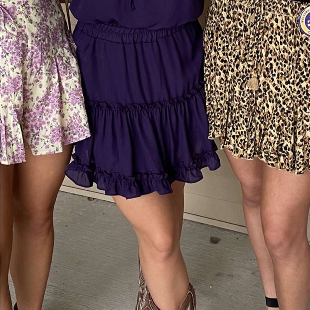 Elegant Purple Ruffle Skirt